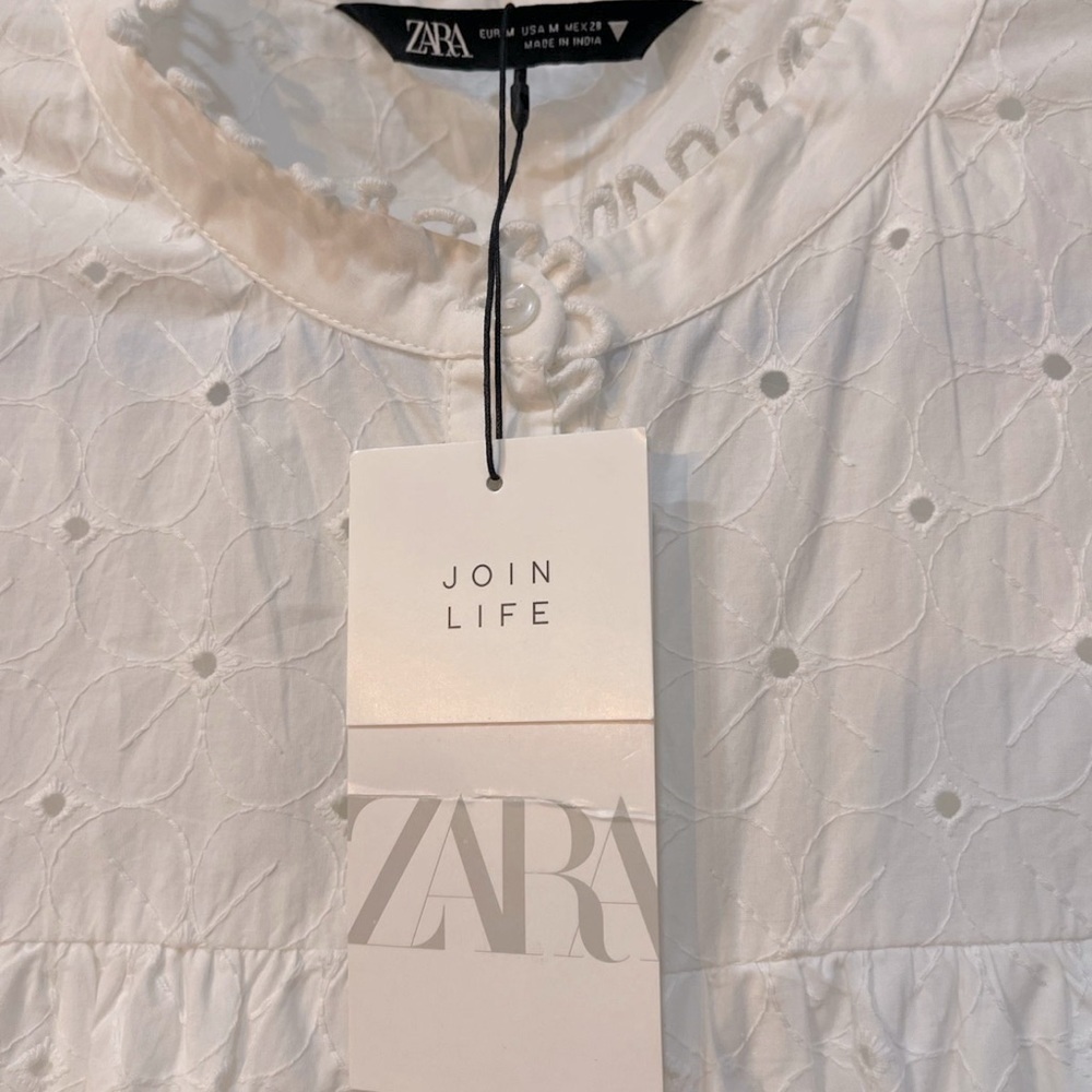 ZARA White Eyelet Dress NWT